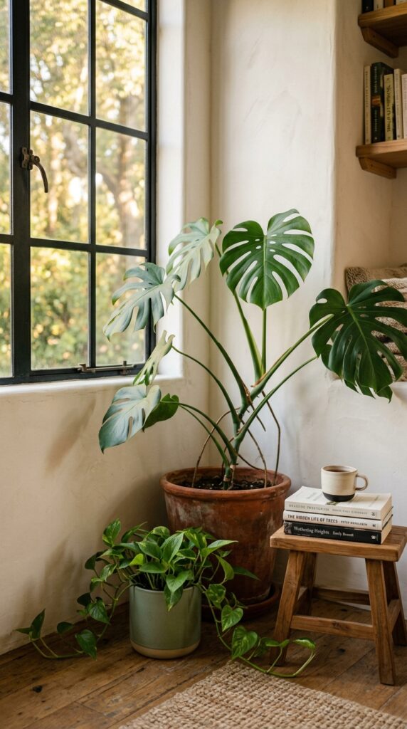 10 a corner of a small study or bedroom a single larg
