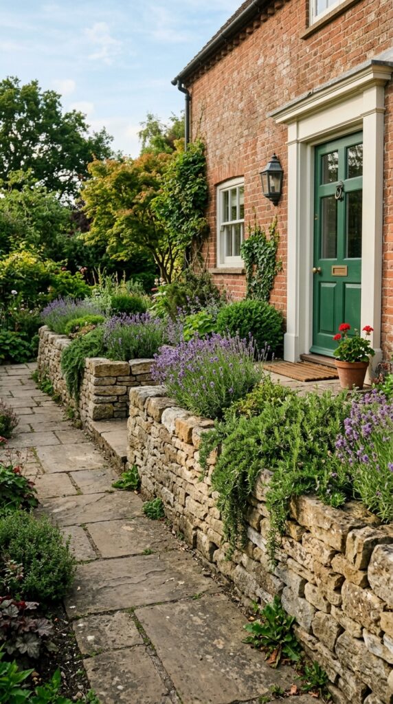 10 a mid range shot of a front entrance with a beauti