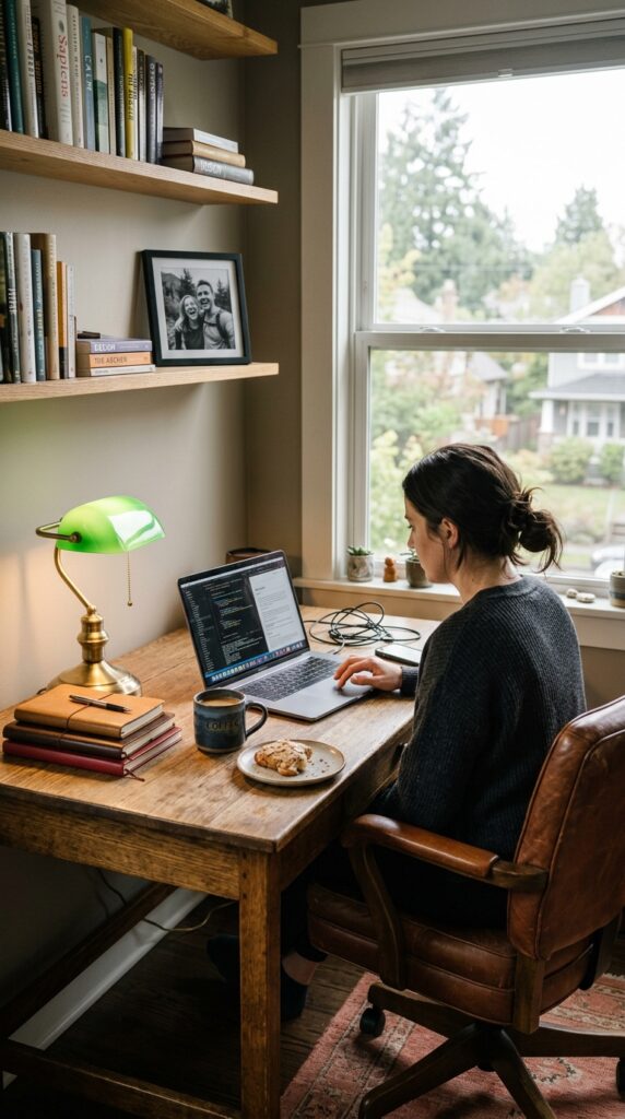 10 image prompt a focused home office shot with a 35m