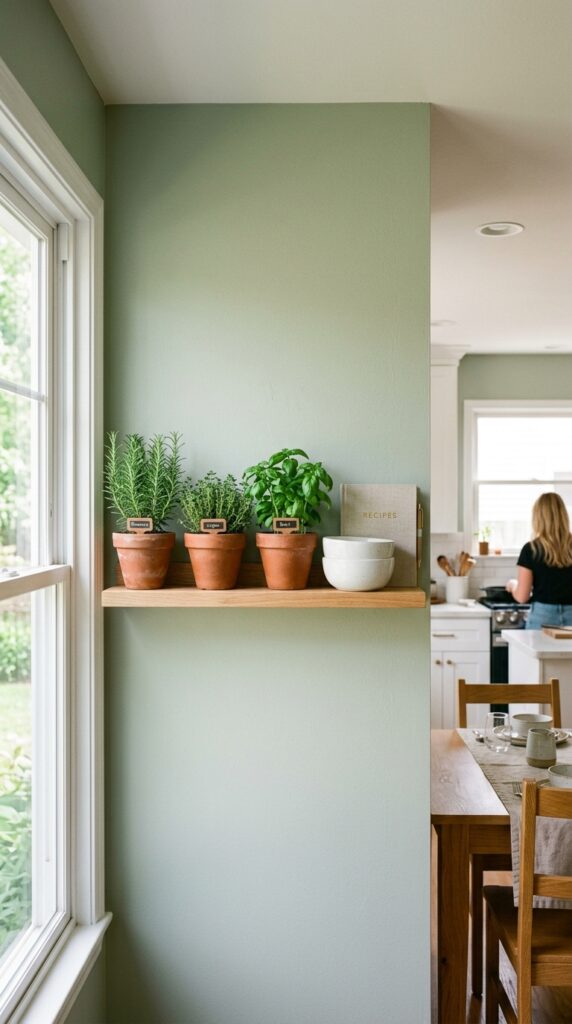 11 a bright fresh mid shot of a slim floating shelf i