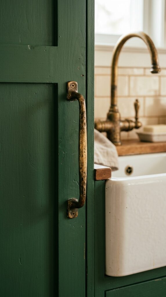 11 a tight close up shot of a kitchen cabinet door in