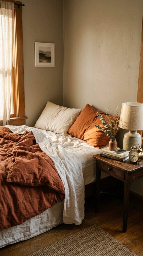 11 image prompt a close styled bedroom corner shot wi