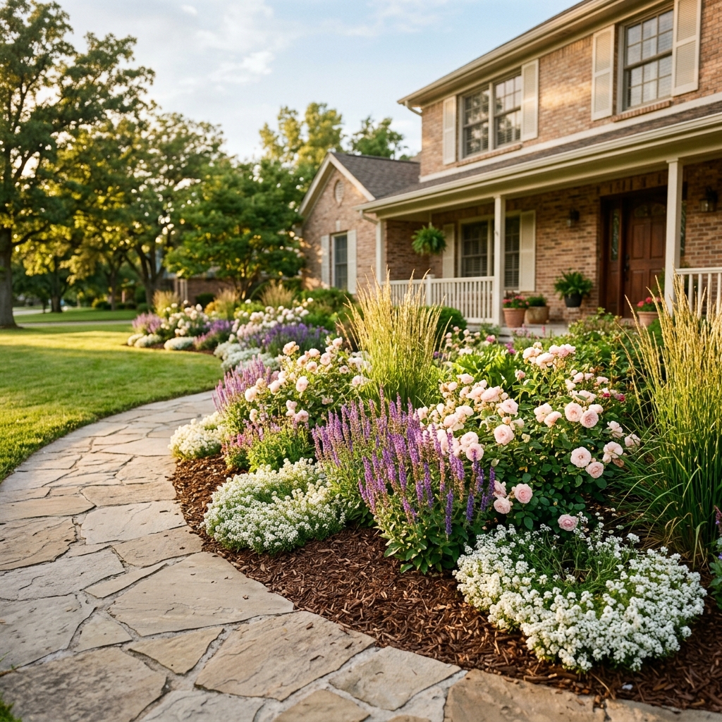 12 flower beds in front of house ideas