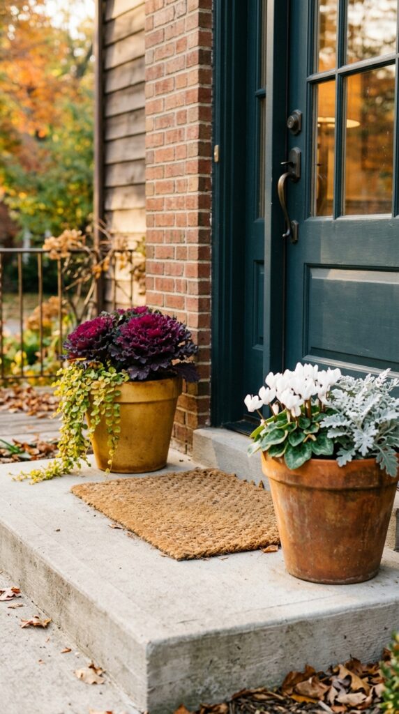 12 a close up lifestyle shot of a front porch step wi