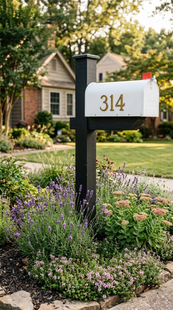 12 a close up residential shot of a charming mailbox 