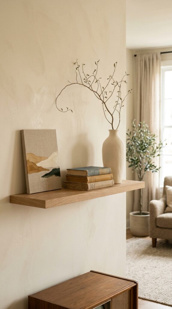 12 a medium wide shot of a softly styled living room 