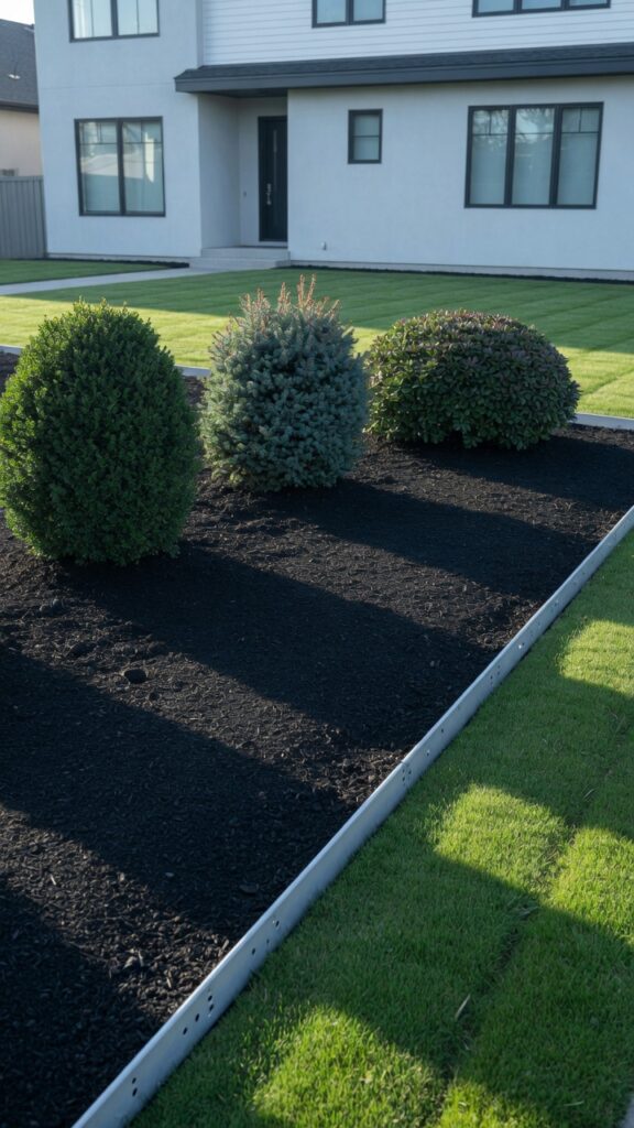 12 minimalist front yard photograph in crisp morning 