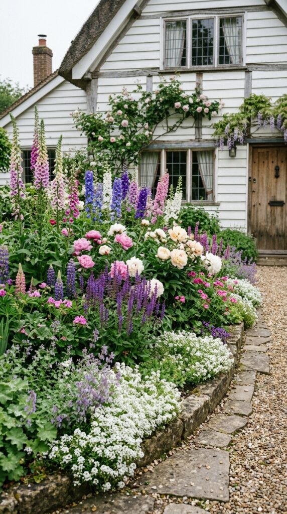 1 a layered english cottage style flower bed photogr