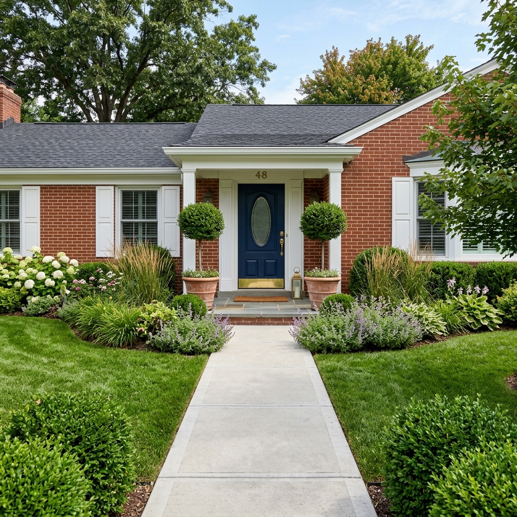 1 a mid range ground level shot of a gently curving front entrance of 202604191846