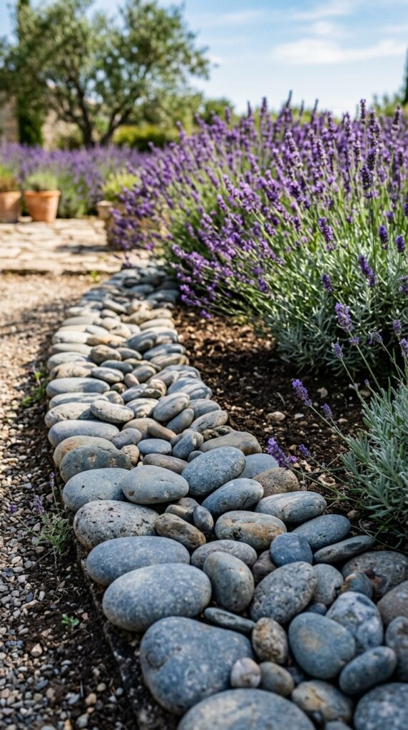 1 close up editorial shot of a sweeping lavender bor