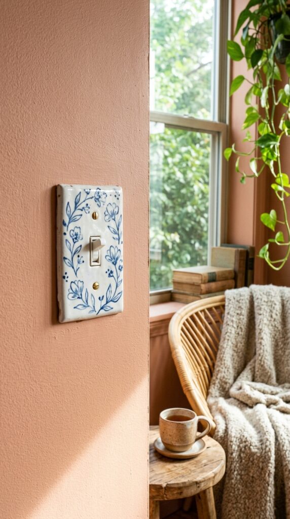 2 a medium close interior photograph of a hand paint