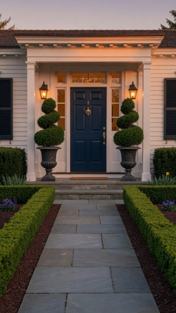 2 centered front facing photograph of a colonial sty