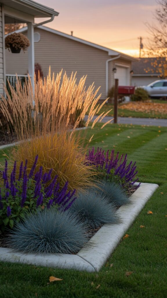 2 photorealistic eye level shot of a front yard corn