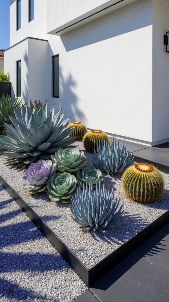 3 a bold architectural front garden bed photographed