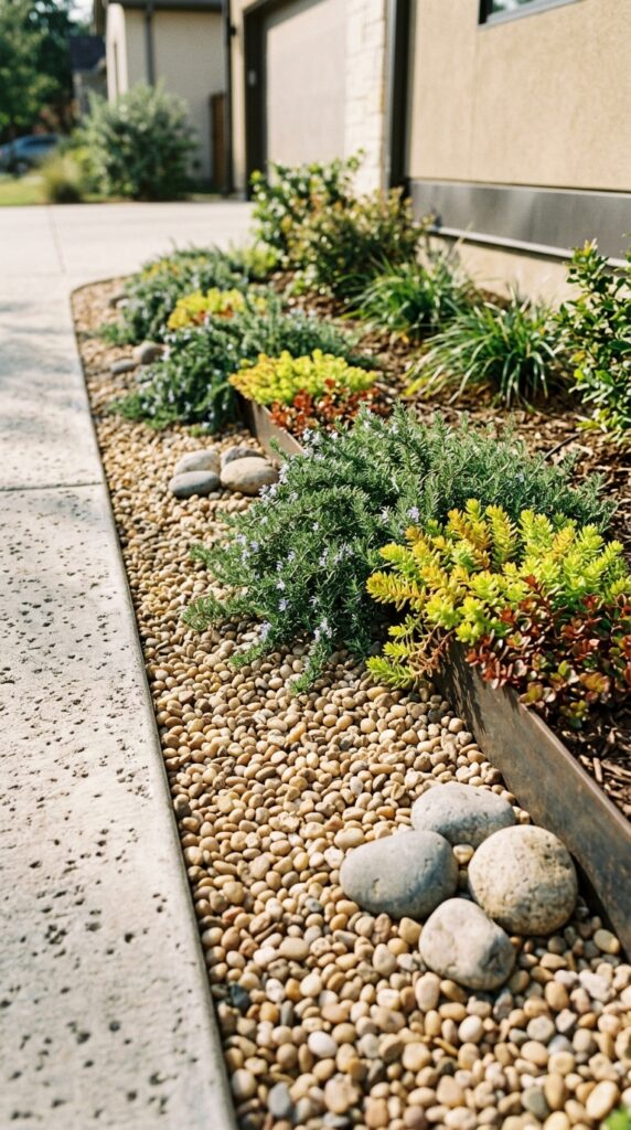 3 a detail shot of a drought tolerant front yard acc