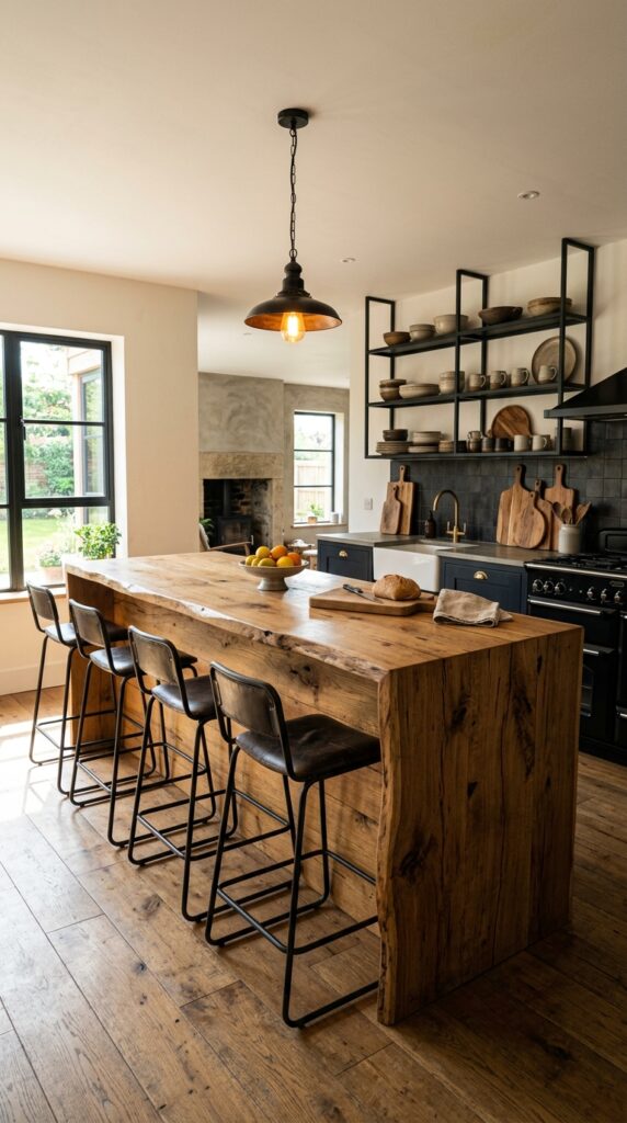 4 a wide shot of an open plan kitchen featuring a lo