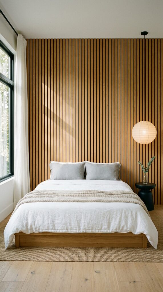 5 a straight on wide photograph of a vertical wood s