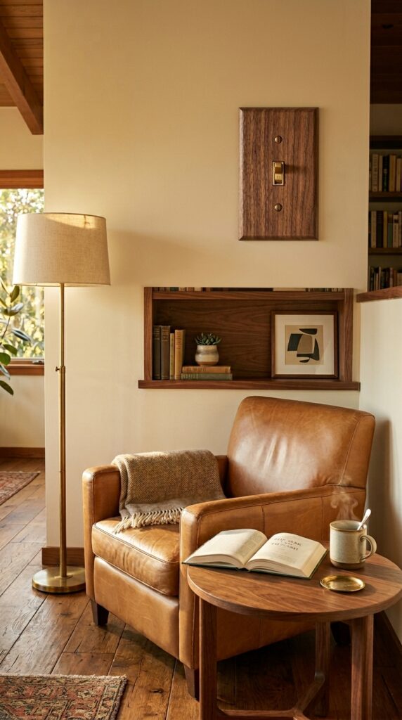 5 an interior photograph of a cozy mid century inspi