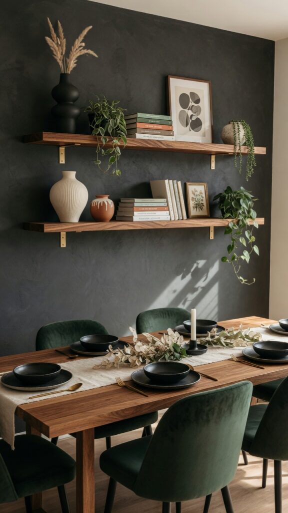 5 photorealistic view of a modern dining room with t