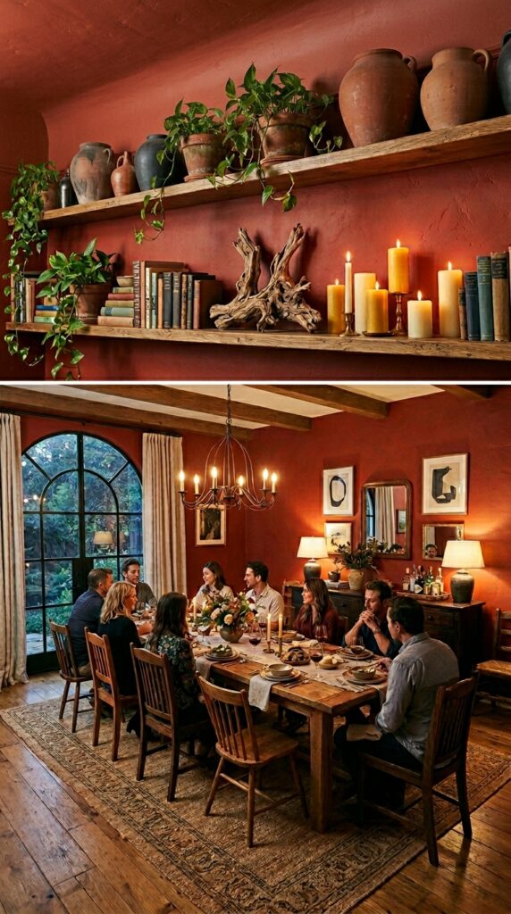 6 a dramatic wide angle shot of a dining room with a