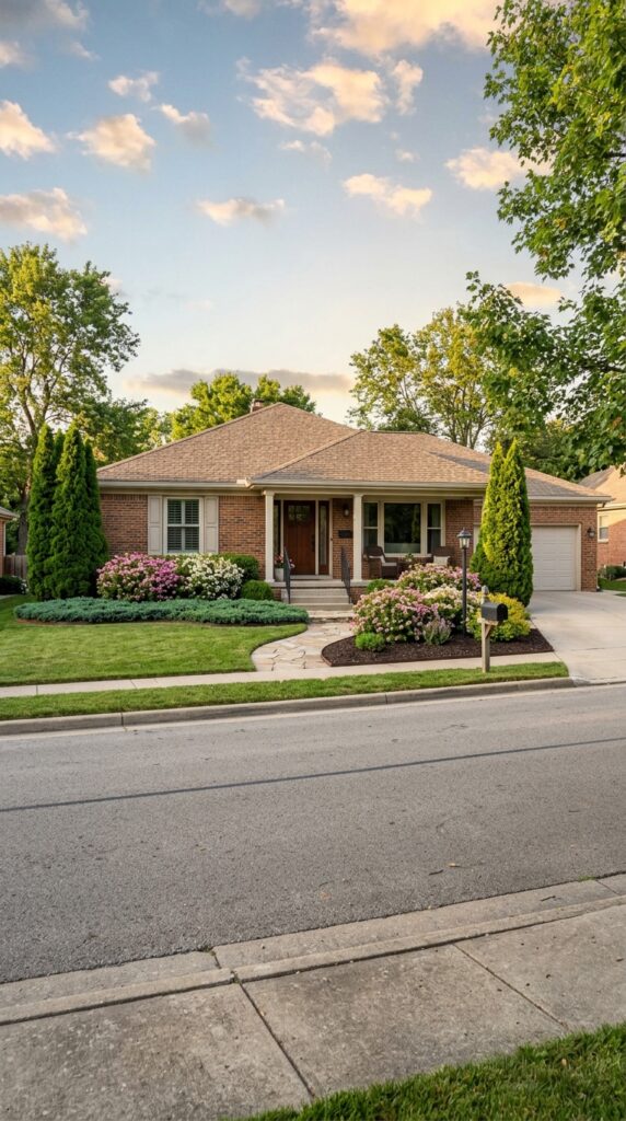 6 a wide residential exterior shot showing a well de
