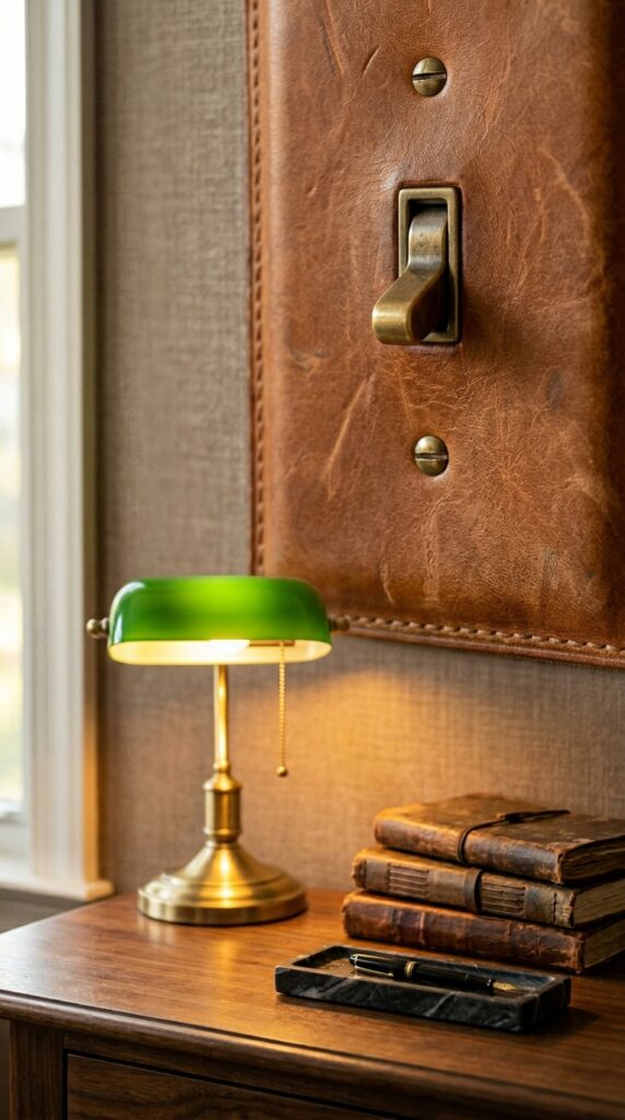 7 a close up interior photograph of a saddle tan lea