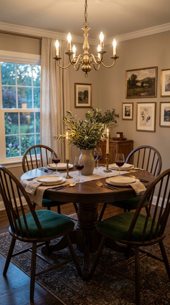 7 image prompt a dining room scene shot with a 50mm 