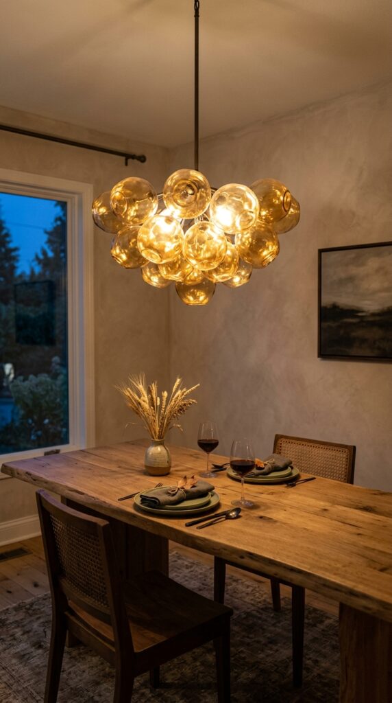 7 image prompt a medium wide dining room shot at dus