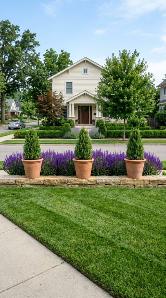 8 a wide angle shot of a front yard with a strong se