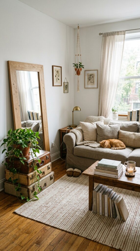 8 image prompt a small rental apartment living room 