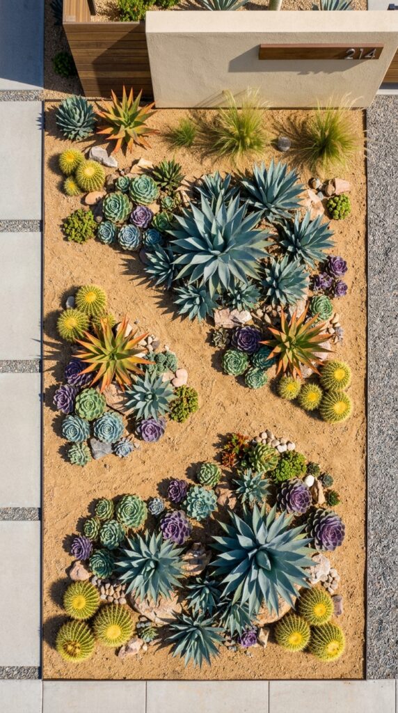 9 overhead flat lay style shot of a front yard xeris