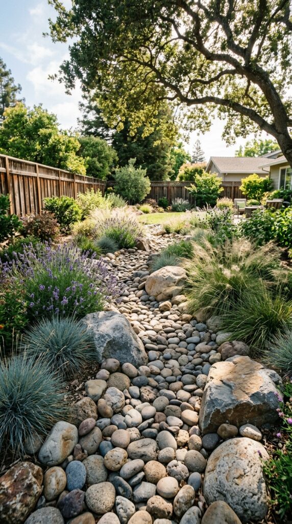001 a naturalistic dry creek bed winding through a res dry creek bed in backyard 202605200737