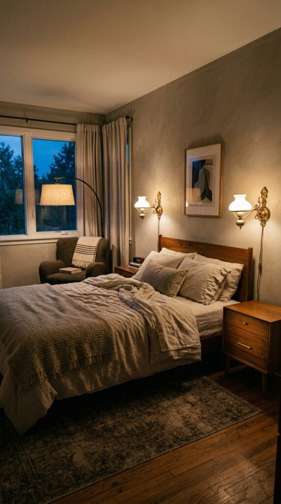 002 an evening bedroom scene captured at dusk with mul