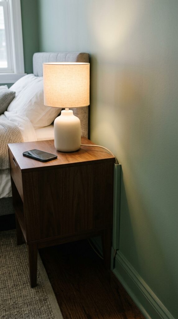 002 image prompt a nightstand with a lamp a phone and 