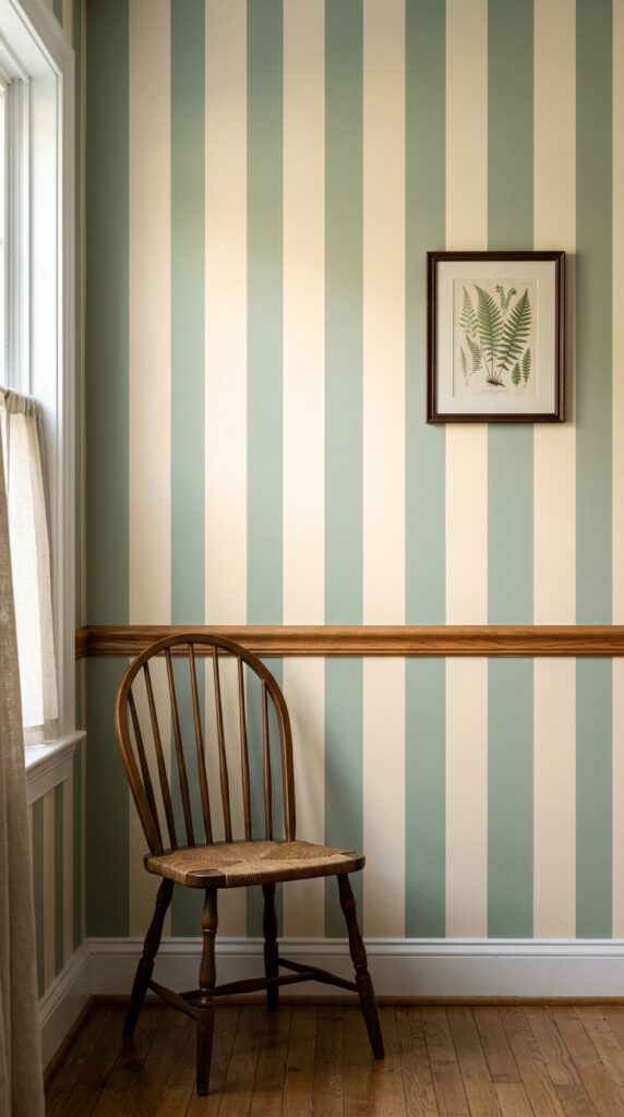 002 image prompt a wall with vertical stripe wallpaper