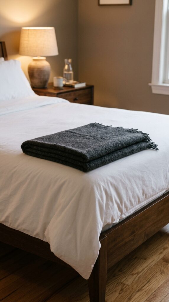 25 Guest Bedroom Ideas That Feel Welcoming And Practical 002 image prompt the foot of a neatly made guest bed w