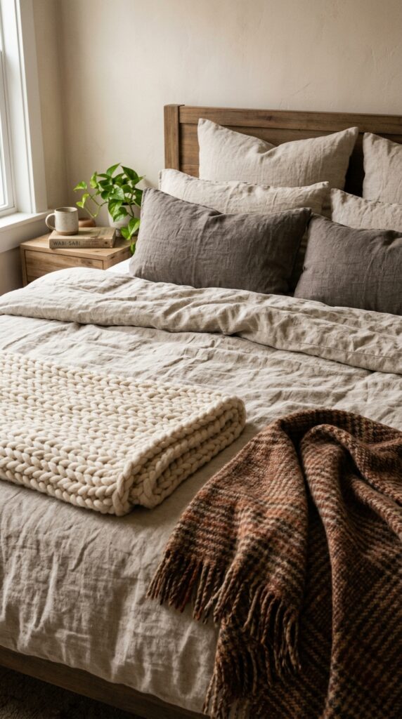 003 a carefully styled bed photographed straight on in