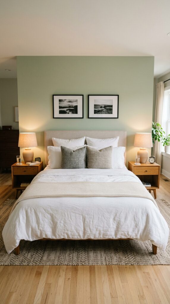 003 image prompt a bed with two identical nightstands 