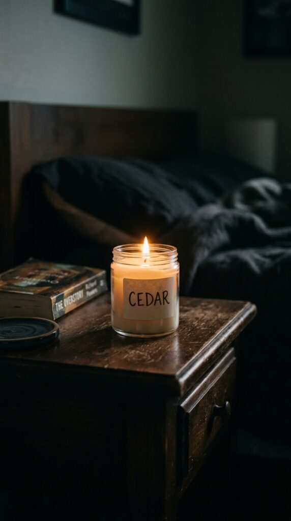 003 image prompt a single candle in a glass jar burnin