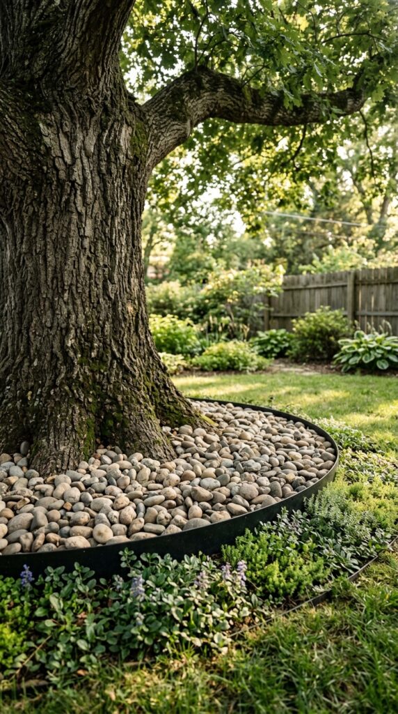 003 the base of a large mature oak in a residential ba
