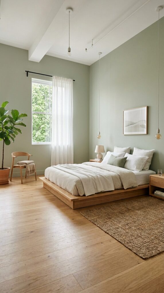 005 a bedroom with a minimalist aesthetic featuring a 