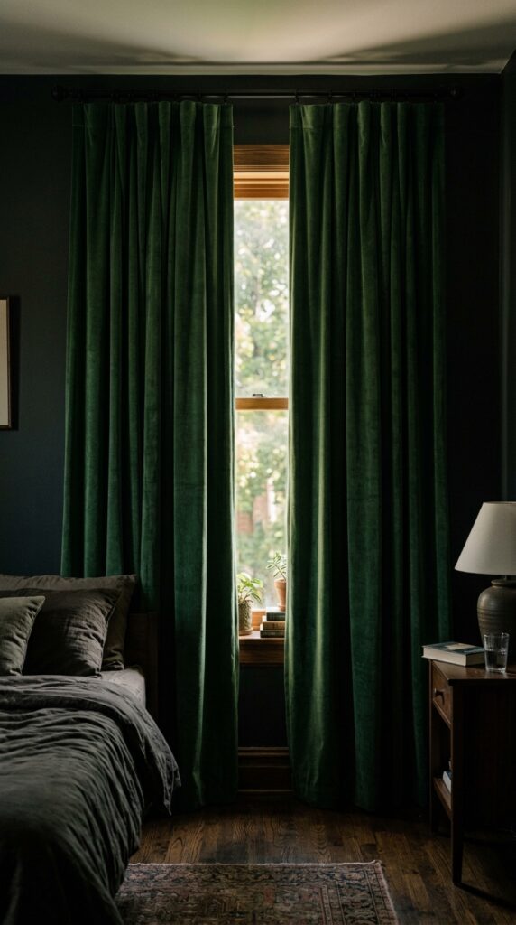 005 image prompt a bedroom window covered with heavy v