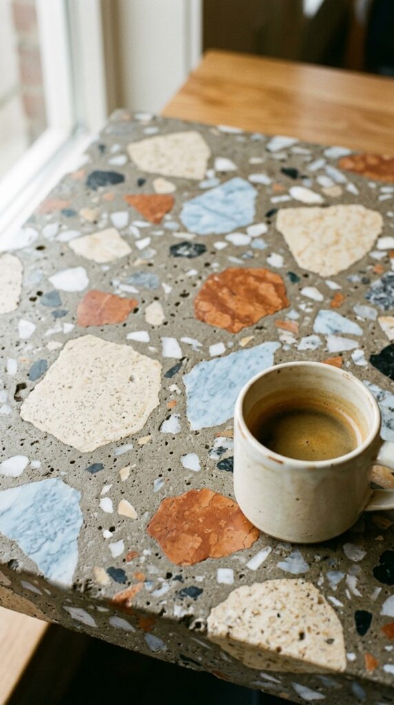 005 image prompt a close crop of a terrazzo floor or t