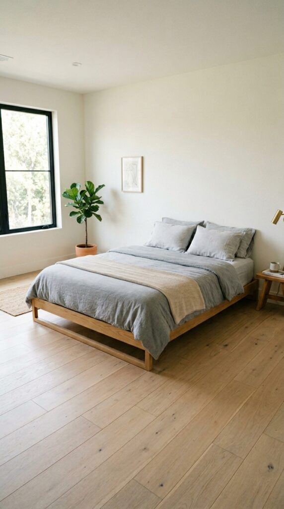 005 image prompt a platform bed frame with no footboar