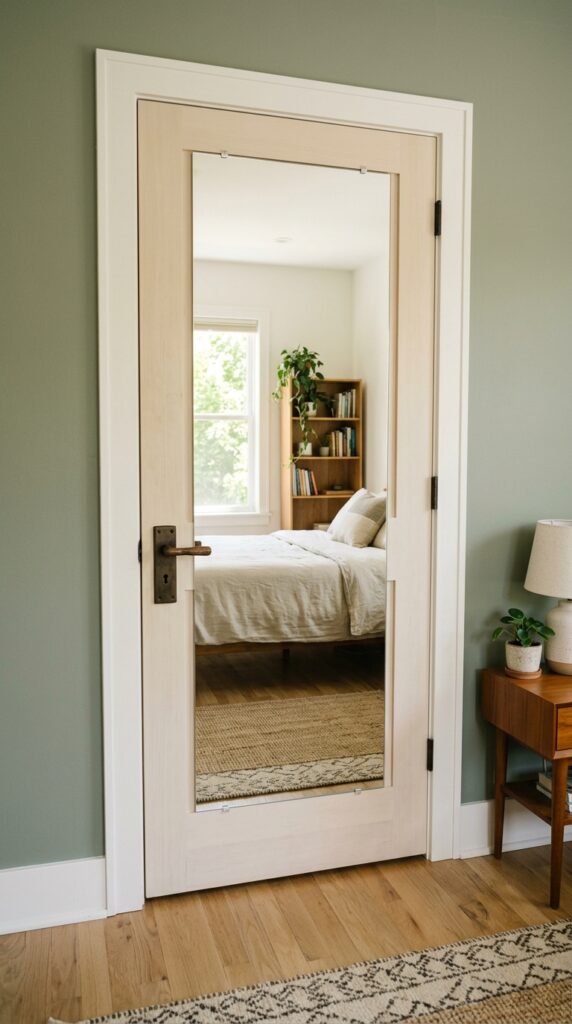 005 image prompt the back of a bedroom door with a ful