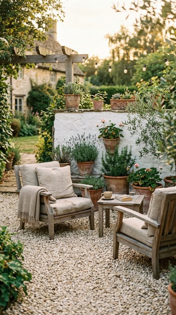 005 intimate wide shot of a relaxed outdoor seating ar