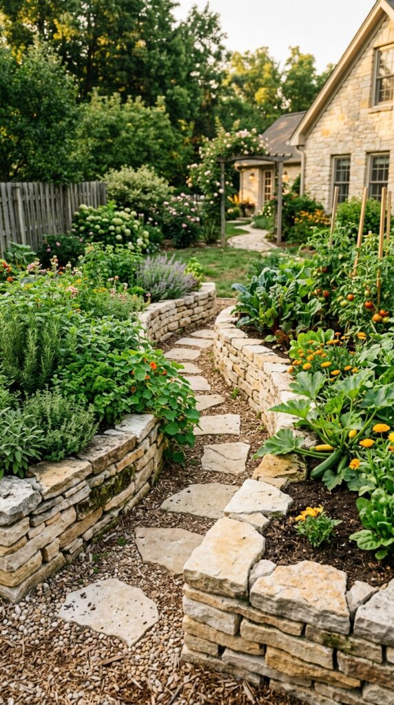 006 a backyard raised vegetable and herb garden border