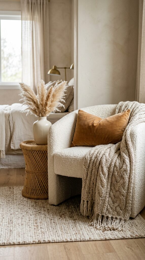 007 a close up styled bedroom vignette featuring a lay