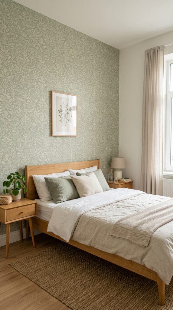 008 a bedroom wall covered in removable peel and stick