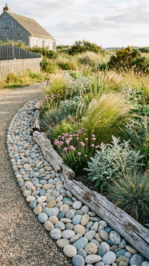 008 a relaxed coastal inspired flower bed border featu flower bed border beach pebbles 202605202129